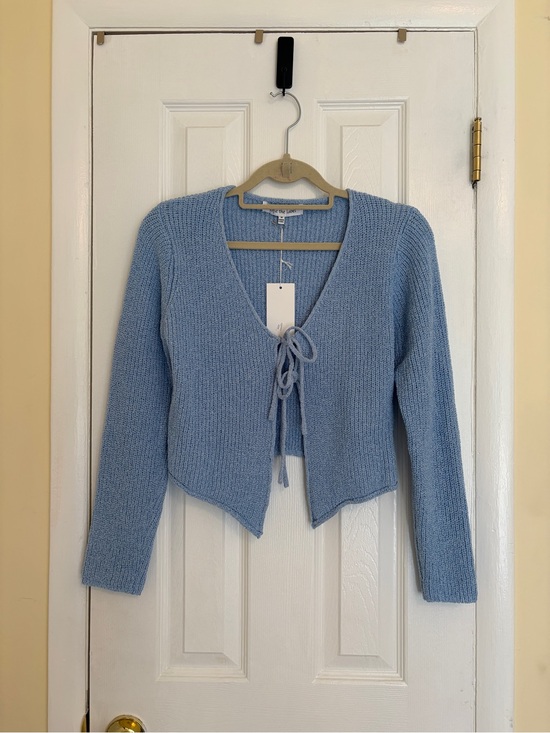 Sofie The Label Sweaters - Sofi the Label Light Blue Tie-Front Knit Sweater‎ Cardigan  - Sz S